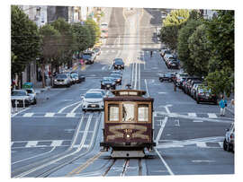 Quadro em PVC Tram in California street, San Francisco, USA