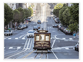 Poster Tram in Kalifornien Straße, San Francisco, USA