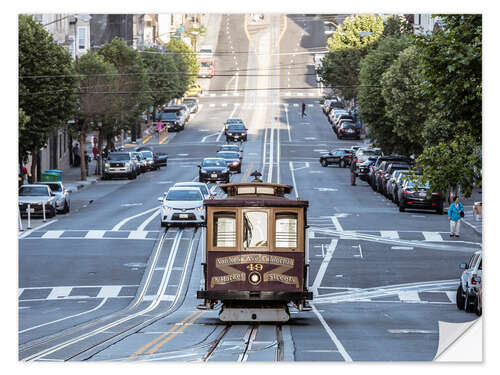 Vinilo para la pared Tram in California street, San Francisco, USA