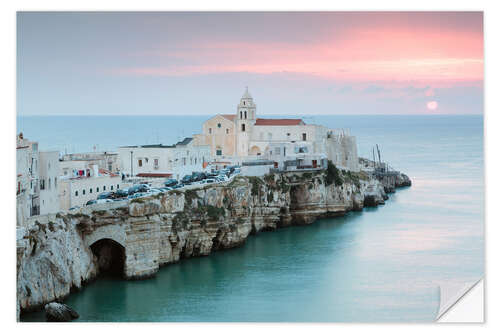 Autocolante decorativo Sunset over old town, Vieste, Apulia