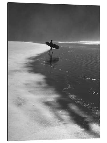 Gallery print A lone surfer on his way into the sea.