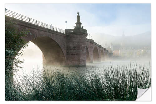 Sisustustarra Neckar and Old Bridge in Heidelberg in autumn