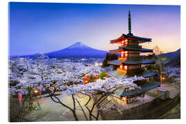 Acrylic print Chureito Pagoda and Mount Fuji in Spring, Fujiyoshida III