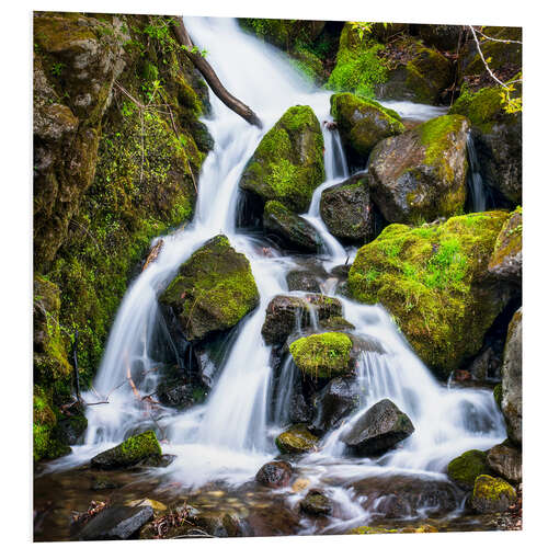 Hartschaumbild Wasserfall im Wald bei Triberg, Schwarzwald