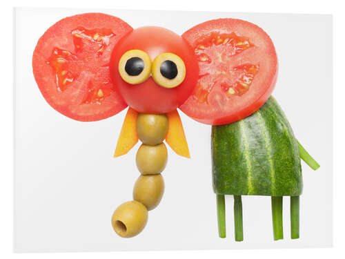 Cuadro de PVC Animales de verduras: elefante