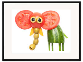 Gerahmter Kunstdruck Gemüsetierchen – Elefant