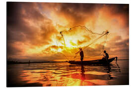 Cuadro de aluminio Fisherman of Lake Bangpra