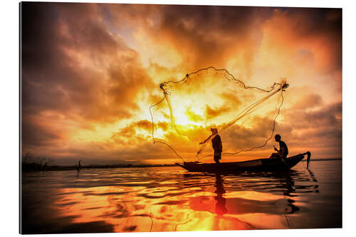 Tableau en plexi-alu Fisherman of Lake Bangpra