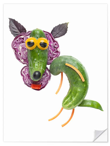 Naklejka na ścianę Vegetable animals - Wolf