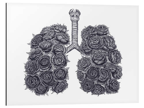 Aluminium print Lungs with peonies