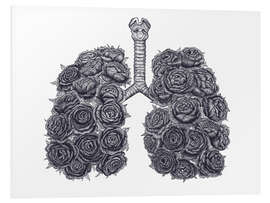 Foam board print Lungs with peonies