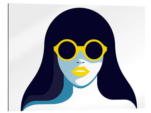 Gallery print Glam girl with rounded sunglasses