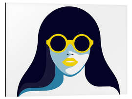 Magnettafel Glam girl with rounded sunglasses
