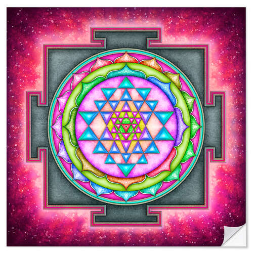 Selvklebende plakat Sri Yantra Mandala II