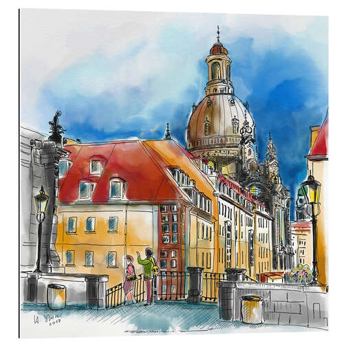 Galleritryck Dresden, Blick über die Münzgasse zur Frauenkirche