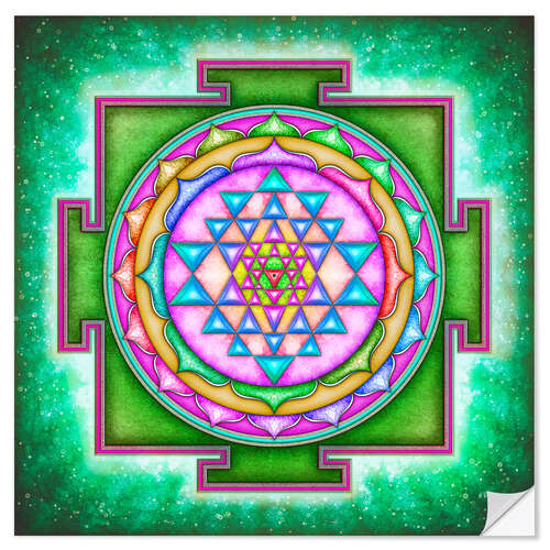 Selvklebende plakat Sri Yantra Mandala I