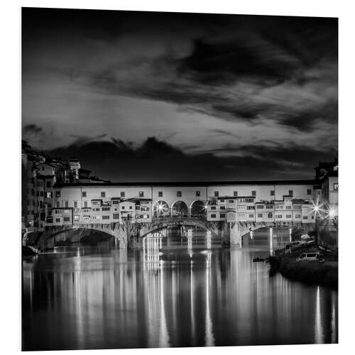 Hartschaumbild FLORENZ Ponte Vecchio bei Sonnenuntergang