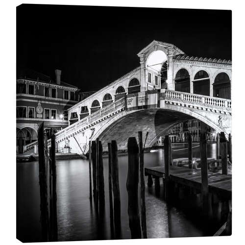 Tableau sur toile VENISE Pont du Rialto la nuit