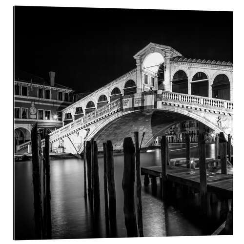 Tableau en plexi-alu VENISE Pont du Rialto la nuit