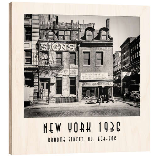 Wood print Historic New York - Broome Street