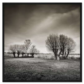 Gerahmter Kunstdruck Winterflusslandschaft