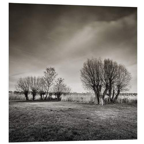 Hartschaumbild Winterflusslandschaft