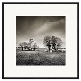 Inramat konsttryck Winter river landscape