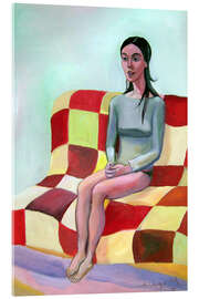 Acrylic print Woman on sofa III