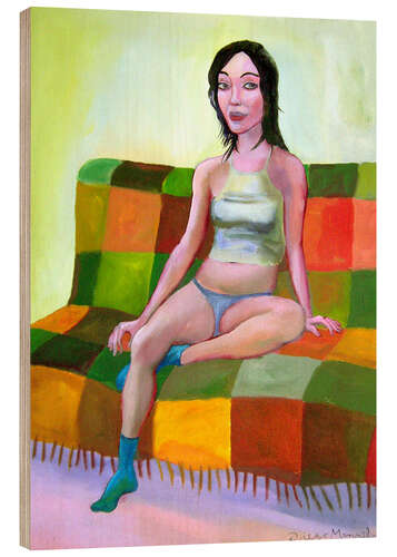 Cuadro de madera Woman on sofa II