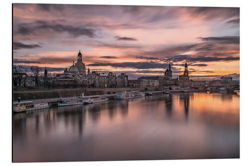 Aluminium print sunset Dresden