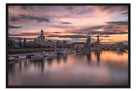 Gerahmter Kunstdruck Sonnenuntergang Dresden