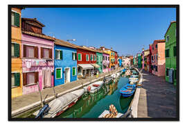 Gerahmter Kunstdruck Fischerdorf Burano