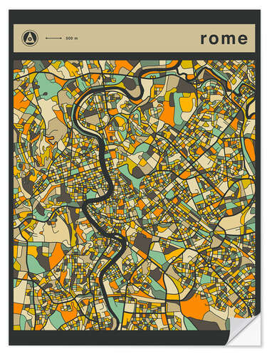 Muursticker Rome Map IV