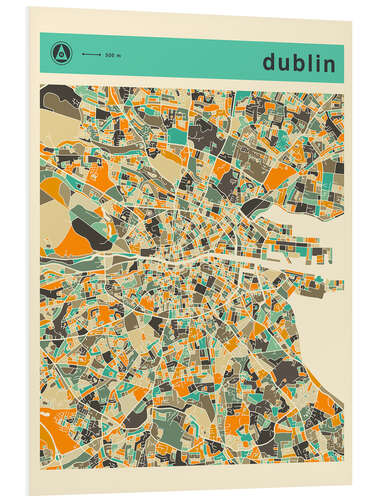 Foam board print Dublin Map I