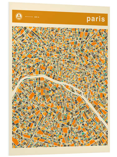 Foam board print Paris Map