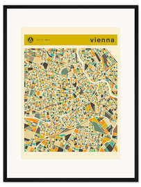Gerahmter Kunstdruck Wien Karte III