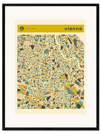 Plakat artystyczny premium w ramie Vienna Map III