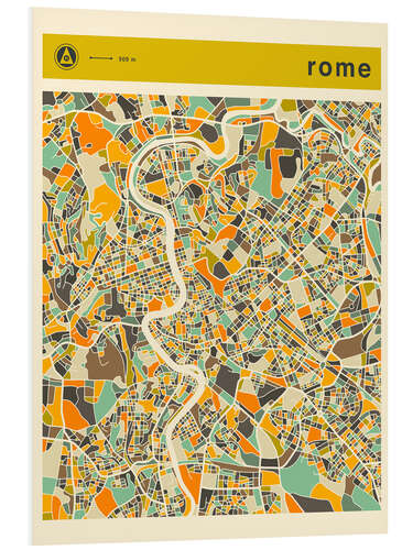 Print på skumplade Rome Map II