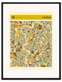 Gerahmter Kunstdruck Rom Karte II