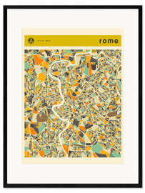 Kunsttryk i ramme Rome Map II