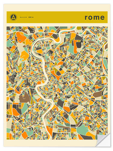 Muursticker Rome Map II