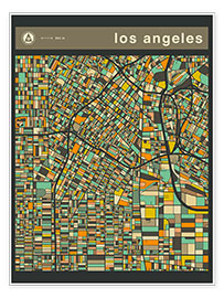 Wall print  LOS ANGELES - Jazzberry Blue