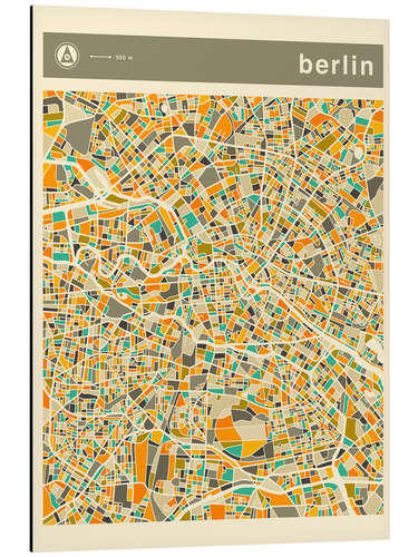 Aluminium print Berlin City Map IV