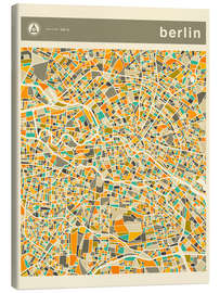 Quadro em tela  Berlin City Map IV - Jazzberry Blue