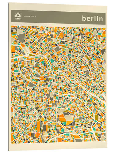 Quadro em plexi-alumínio Berlin City Map IV