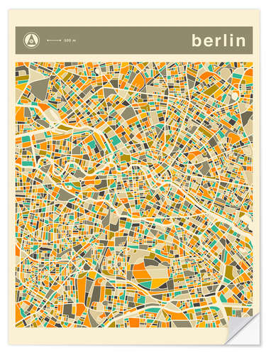 Muursticker Berlin City Map IV