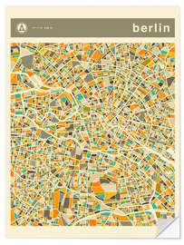 Selvklebende plakat Berlin City Map IV