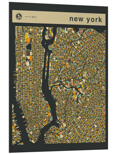 Foam board print NEW YORK MAP