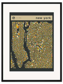 Gerahmter Kunstdruck New York Karte