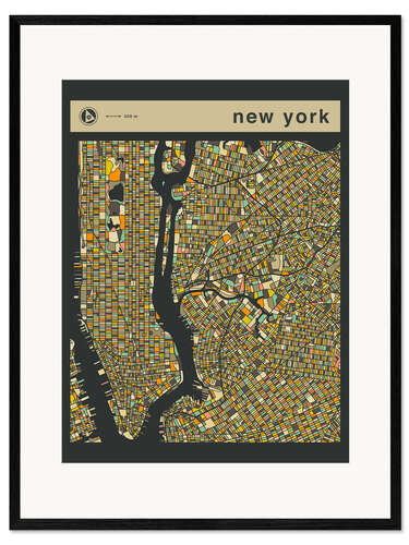Framed art print NEW YORK MAP